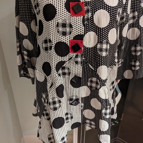 Ali Miles Womens Petite Medium Light Jacket Art To Wear MixedPrint 3/4Sleeve 118 - Picture 4 of 12